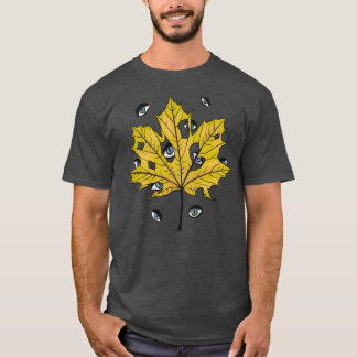 Gelbes Leaf Creepy T-Shirt