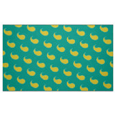 Gelbes Leaf mit türkisfarbenem Hintergrund Stoff (Fat Quarter (45,7 x 55,9 cm))