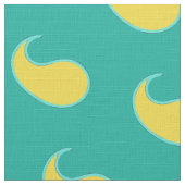 Gelbes Leaf mit türkisfarbenem Hintergrund Stoff (Nahaufnahme)