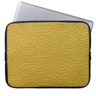 Gelbes Leder Textur Nahtlose Naht Laptopschutzhülle