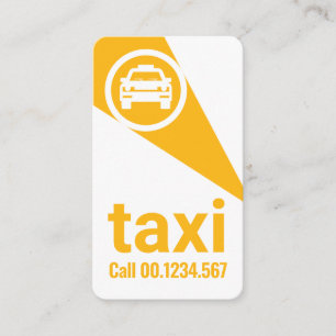 Gelbes Licht auf Taxifahrer Visitenkarte
