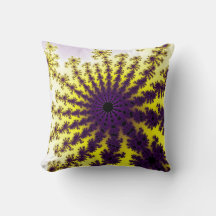 Gelbes Lila Burst-Kissen