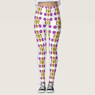 Gelbes Lila Muster Leggings