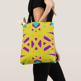 Gelbes Lila Türkis Art Deco Geometrisches Lebensmi Tasche