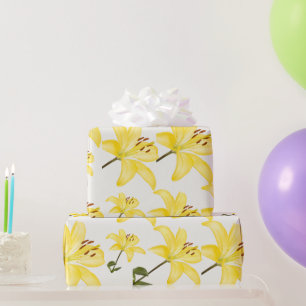 Gelbes Lily Matt Wrapping Paper Geschenkpapier