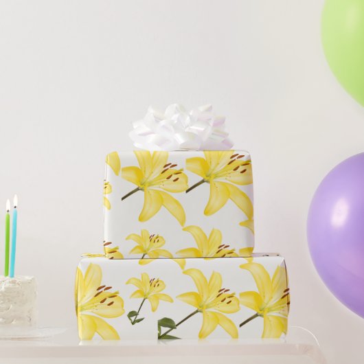 Gelbes Lily Matt Wrapping Paper Geschenkpapier (Partygeschenke)