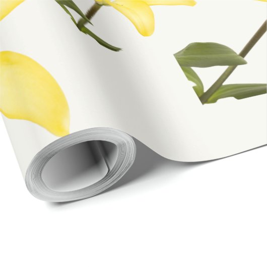 Gelbes Lily Matt Wrapping Paper Geschenkpapier (Rolleneckpunkt)