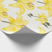 Gelbes Lily Matt Wrapping Paper Geschenkpapier (Ecke)