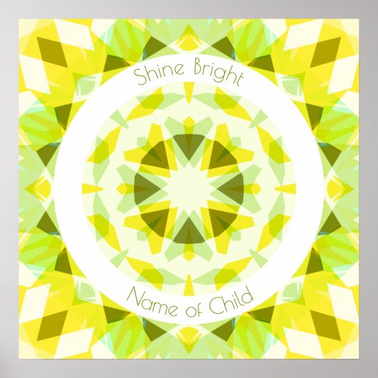 Gelbes Limettengrün Shine Helle Star Kinderzimmer  Poster (Vorne)