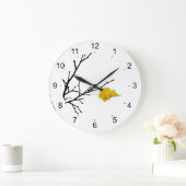 Gelbes Limones Baumleaf Große Wanduhr (Zuhause)