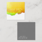 Gelbes Logo Aquarell Moderne Kreativindustrie Quadratische Visitenkarte (Vorne/Hinten)