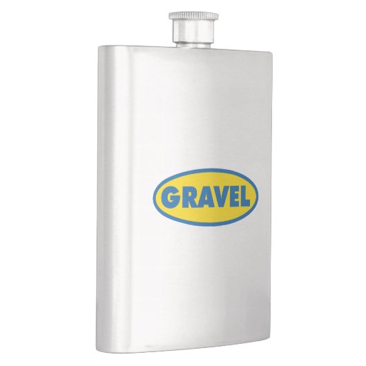 Gelbes Logo für Kegelradfahren Flachmann (Rechts)