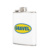 Gelbes Logo für Kegelradfahren Flachmann (Links)