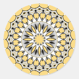 Gelbes Mandala (Design 1) Aufkleber