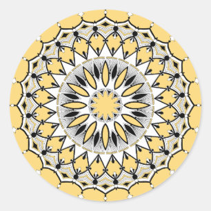 Gelbes Mandala (Design 1) Aufkleber