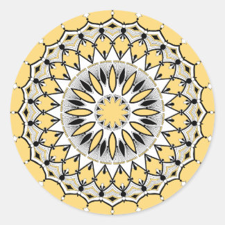 Gelbes Mandala (Design 1) Aufkleber