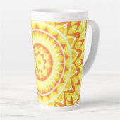 Gelbes Mandala Helles Sonnenschein Boho-Muster Glü Milchtasse (Rechte Ecke)