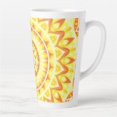 Gelbes Mandala Helles Sonnenschein Boho-Muster Glü Milchtasse (Rechts)