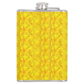 Gelbes Marigold Floral Nahtloses Muster Flachmann (Rückseite)