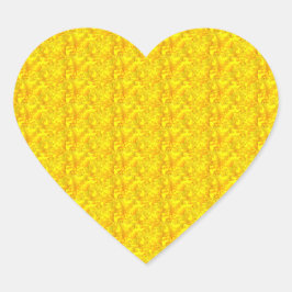 Gelbes Marigold Floral Nahtloses Muster Herz-Aufkleber