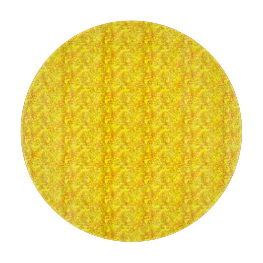 Gelbes Marigold Floral Nahtloses Muster Schneidebrett (Vorderseite)