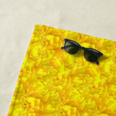 Gelbes Marigold Floral Nahtloses Muster Strandtuch (Beispiel)