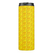 Gelbes Marigold Floral Nahtloses Muster Thermosbecher (Rückseite)