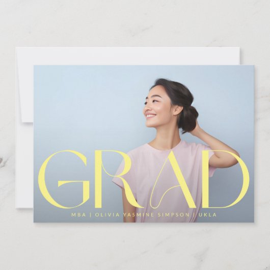 Gelbes MBA-Dark Overlay | Modernes Foto Uni Ankündigung (Vorderseite)