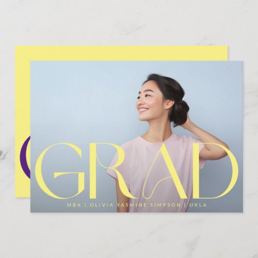 Gelbes MBA-Dark Overlay | Modernes Foto Uni Ankündigung (Vorne/Hinten)