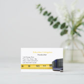 Gelbes Messband Holzbearbeitung Beruflich Visitenkarte (Stehend Vorderseite)