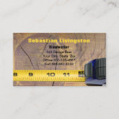 Gelbes Messband Holzbearbeitung Beruflich Visitenkarte (Vorderseite)