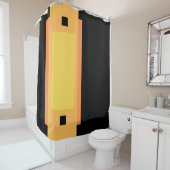Gelbes Minimal Orange Black Duschvorhang (Beispiel)