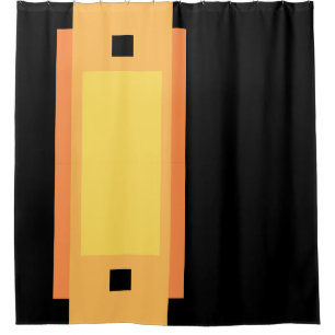 Gelbes Minimal Orange Black Duschvorhang