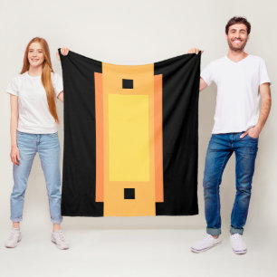 Gelbes Minimal Orange Black Fleecedecke