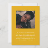 Gelbes Minimalistisches modernes Foto Abschluss Ankündigung (Rückseite)