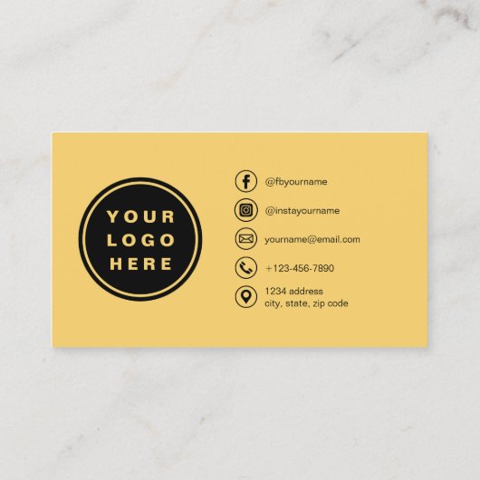 Gelbes Minimalistisches modernes Foto mit QR-Code Visitenkarte (Rückseite)