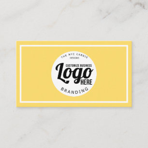 Gelbes Minimalistisches, modernes Logo Visitenkarte