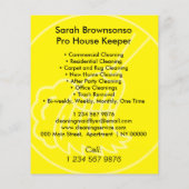 Gelbes Minimalistisches Reinigungshaus Flyer (Rückseite)