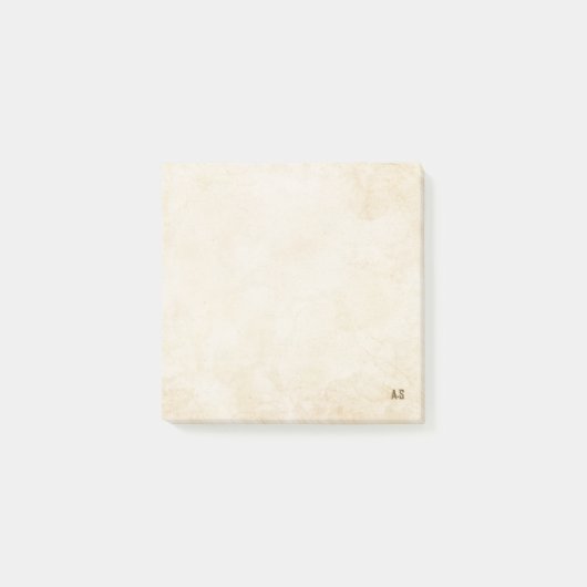 Gelbes Minimalistisches Weibchenmonogramm 3M Post-it Klebezettel (Vorderseite)