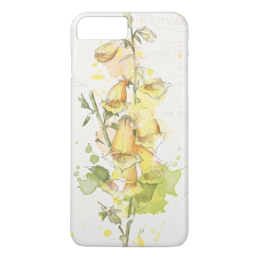 Gelbes mit Blumenspritzen Case-Mate iPhone Hülle (Rückseite)