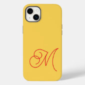 Gelbes Mit Monogramm klassisches Skript Schlicht Case-Mate iPhone Hülle (Rückseite)