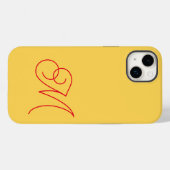 Gelbes Mit Monogramm klassisches Skript Schlicht Case-Mate iPhone Hülle (Rückseite (Horizontal))
