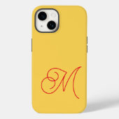 Gelbes Mit Monogramm klassisches Skript Schlicht Case-Mate iPhone Hülle (Rückseite)