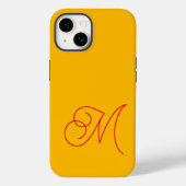 Gelbes Mit Monogramm klassisches Skript Schlicht Case-Mate iPhone Hülle (Rückseite)
