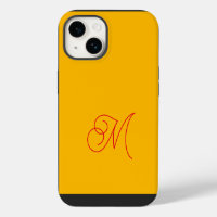 Gelbes Mit Monogramm klassisches Skript Schlicht