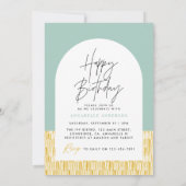 Gelbes modernes abstraktes Geburtstag Einladung (Rückseite)