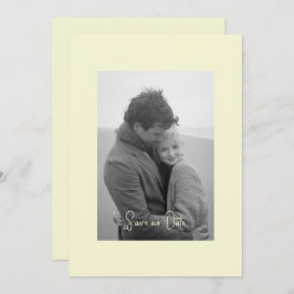 Gelbes, modernes Foto mit B/W-Qualität Save The Date