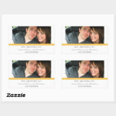 Gelbes modernes Foto Save the Date Aufkleber (Blatt)