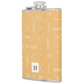 Gelbes modernes geometrisches Muster, kundenspezif Flachmann (Links)