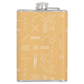 Gelbes modernes geometrisches Muster, kundenspezif Flachmann (Rückseite)